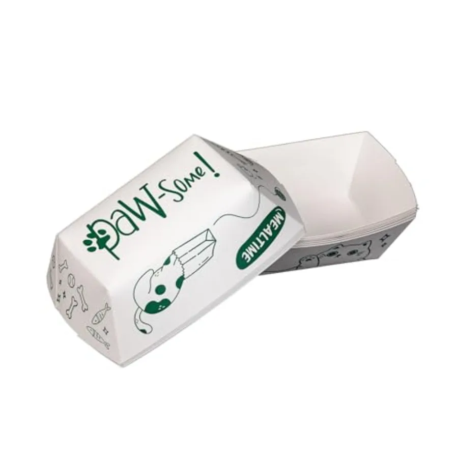 

Disposable Pet Food Bowl, Tray, Purrfect for Feeding Cats and Dogs, Wet Food and Dry Food, Indoor and Outdoor, 1 cup Capacity,