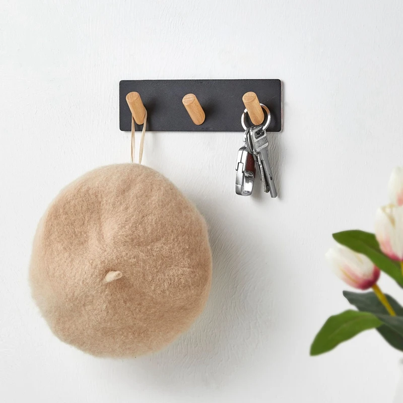 Ganchos magnéticos, perchero magnético con 3 ganchos para colgar en interiores y exteriores, cocina, soporte para llaves, refrigerador, horno B fácil de usar