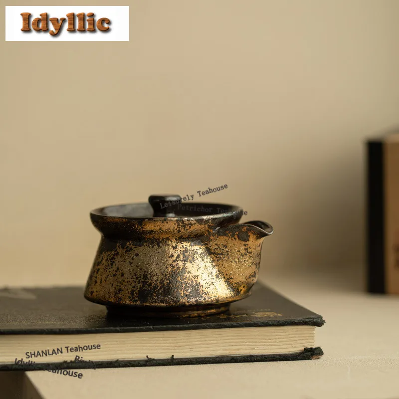 

120 мл Zhiye запекающий позолоченный чайник антикварный чайник для заварки чая чайник с ситечком белый чай чайная посуда украшения