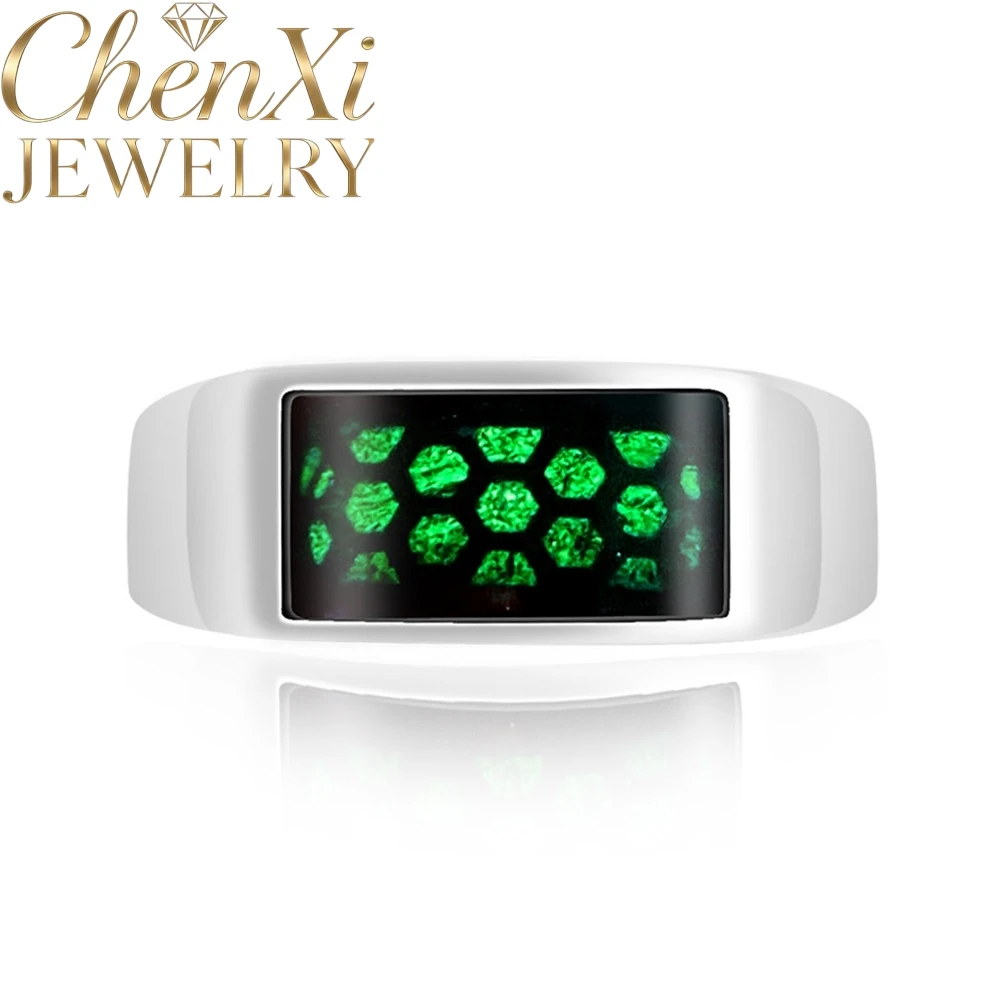 

High-end S925 Silver Set Natural A-grade Jadeite Dark Green Horseback Ring Men Adjustable Design Fashion Popular Jewelry Gift