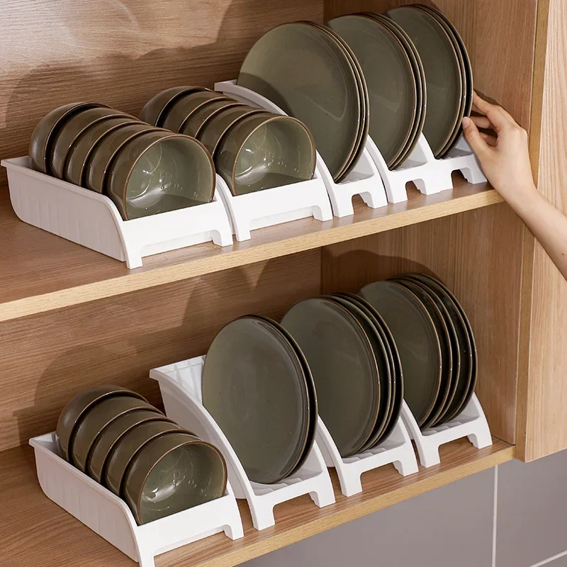 1PC Carbon steel Cabinet Shelves Plates and Dishes Storage Rack Bowl Cup Rack Multifunctional Organizer Kitchen Supplies Holder