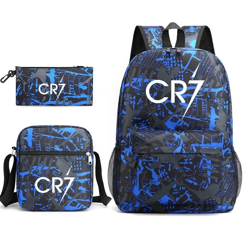 CR7 Boys Girls Kids School Book Bags Women Men Bagpacks Teenagers Schoolbag 3pcs Students Laptop Travel Galaxy Backpacks