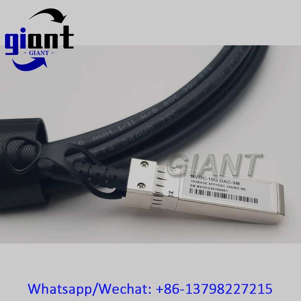 5pcs 10G SFP+ 5M DAC Cable  24AWG, Passive 10G-DAC-5M Twinax PVC Jacket Direct Attach Copper Cable For Data Center FTTH