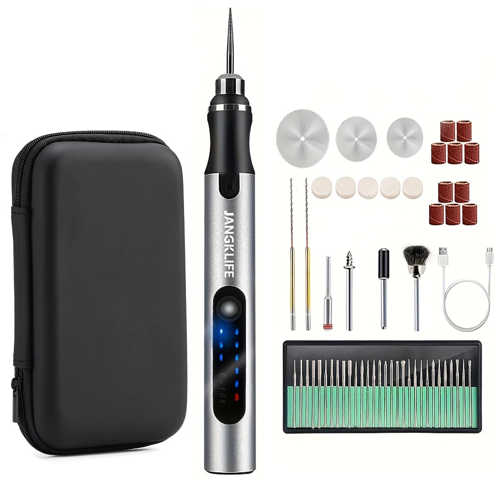 JANGKLIFEUSBCordlessRotaryToolKitWoodworkingEngravingPenDIYForJewelryMetalGlassMiniWirelessDrill