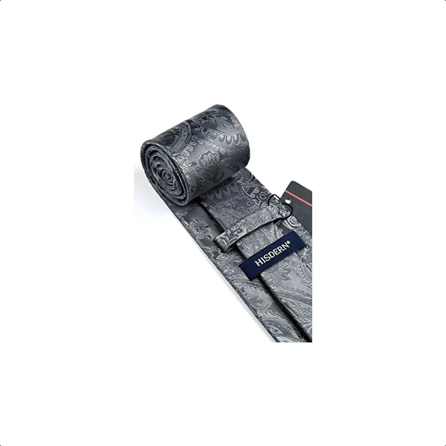 Мужские галстуки HISDERN с узором пейсли, однотонный носовой платок, мужской галстук с цветочным принтом и нагрудный квадратный комплект, свадебные классические мужские галстуки