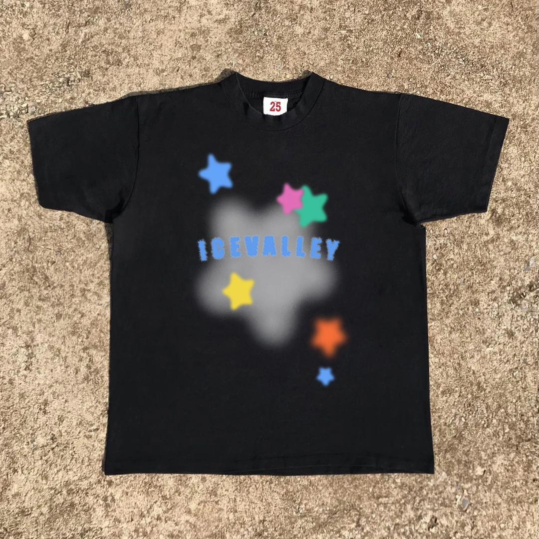 

Дышащая футболка Wang Youbing Studio 220G, идеальная посадка! Футболка оверсайз с принтом в стиле Харадзюку