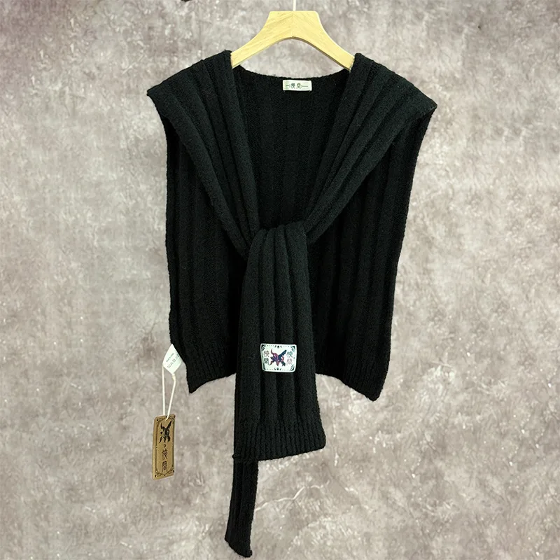 

Корейский шик: однотонный вязаный шарф для женщин, новая теплая модель с эффектом многослойности и стилем «камбэк»