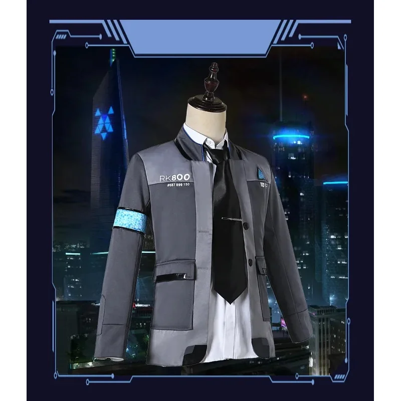 

DY20Game Detroit Become Human Косплей Костюм Коннор Косплей Униформа Мужская Куртка Белая Рубашка Галстук RK800 Пальто Костюм Полный Комплект25
