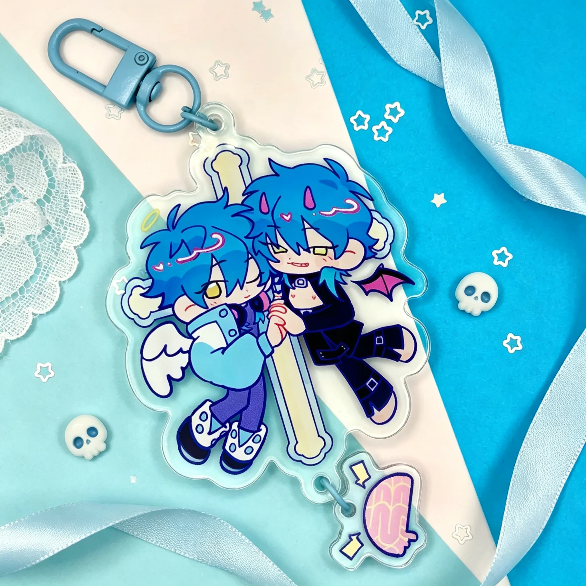 DramatiCAL MurDer AoBa Acrylic Linking Keychains Chibi Character Linked Charm Double Sided Print Anime Fan Bag Pendant Gift
