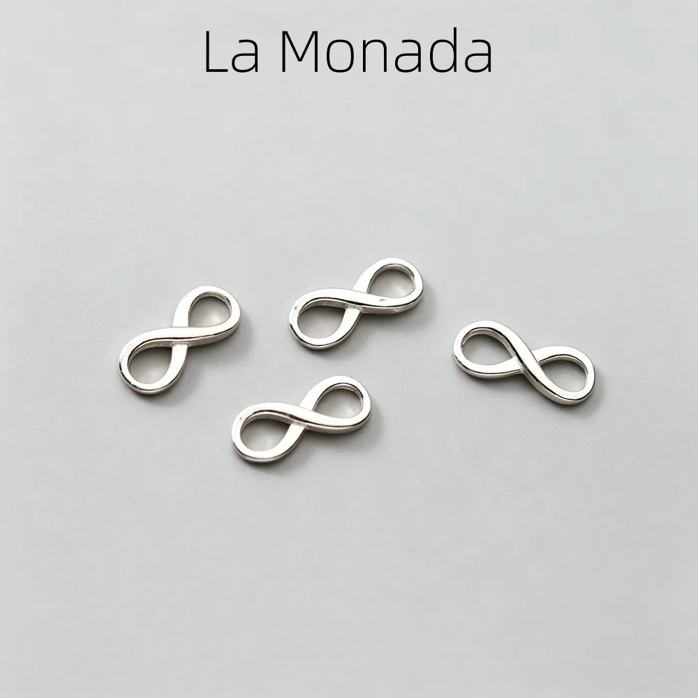 10pcs/pack 925 Sterling Silver Infinity Symbol Connector Charms Double Hole Links for DIY Jewelry Making 925 Silver