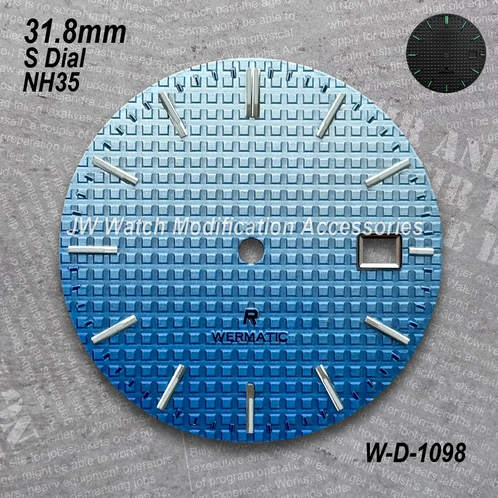 31.8mm Oak S Dial For NH35/NH36 Automatic Movement Green Luminous High-Quality Gradient Dial Watch Modification Accessories