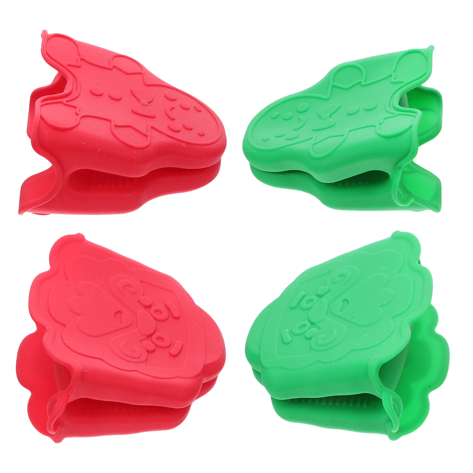 

4pcs Silicone Oven Mitts Gingerbread Man Christmas Design Heat Resistant Kitchen Gloves For Baking Air Fryer Bbq Oven Cooking