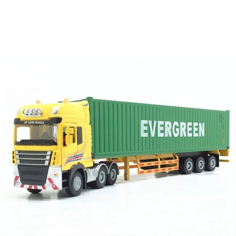 1:50 Scale Alloy Metal Detachable Truck Trailer Container High Simulation Diecast Car ModelChildren Engineering Car Birthday Toy