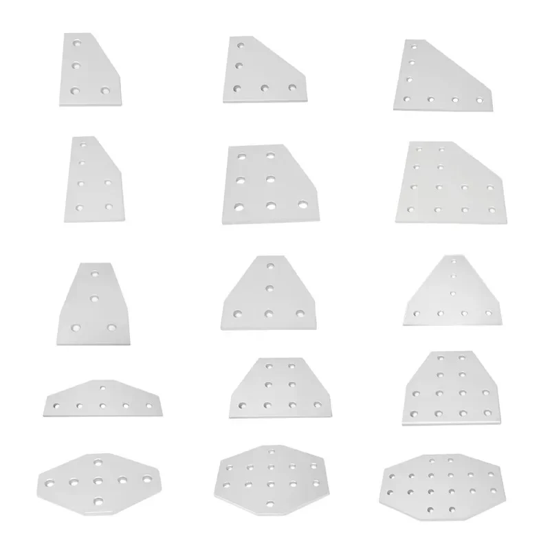 2020/3030/4040/4545  Aluminum 5-hole/7-hole Connection Plate T-shaped L-shaped Reinforcement Right Angle Connection Black White