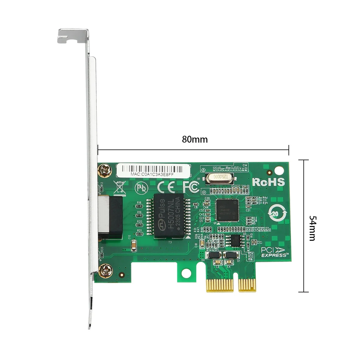 Intel I210-T1 Single Port Wired Gigabit Ethernet Server Adapter For Intel I210AT Chip PCIe X1 RJ45  PXE Startup