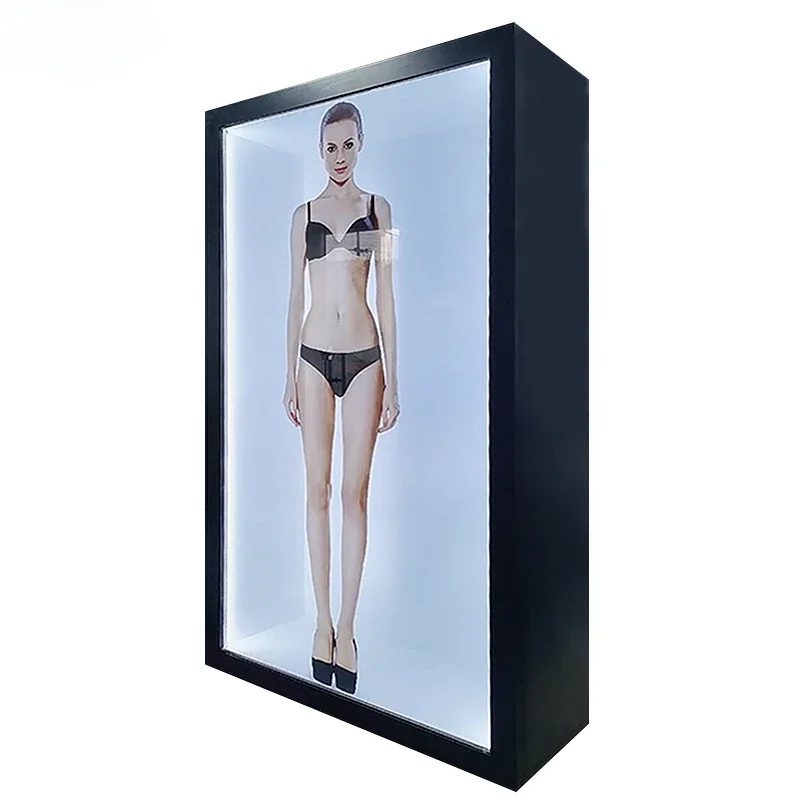 3D holographic display 21.5-inch 86-inch transparent LCD display box with camera and microphone