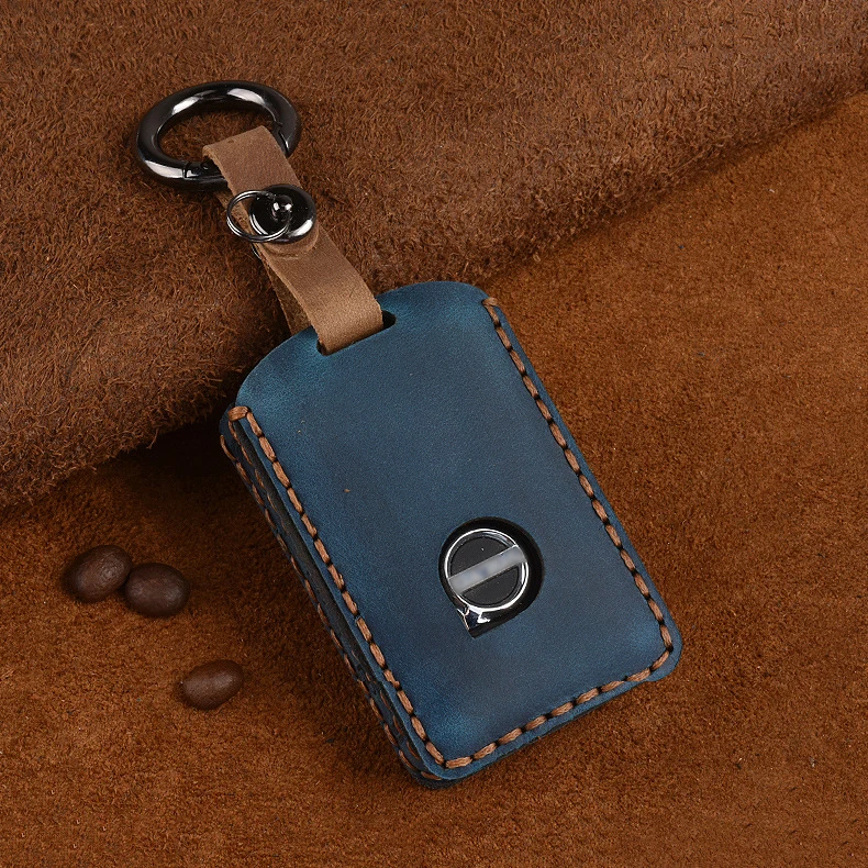 1 Pcs Leather Car Key Cover For Volvo XC40 XC60 S90 XC90 V90 T5 T6 T8 Auto Key Protect Cover  Key Chain Car Key Case Car Styling