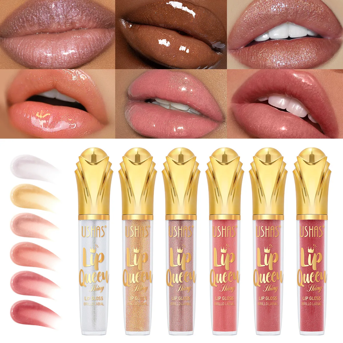 Cross Border Hot Sale Lip Gloss Glitter Long Lasting Hydrating Liquid Lip Gloss for Glass Shiny Lip Beauty