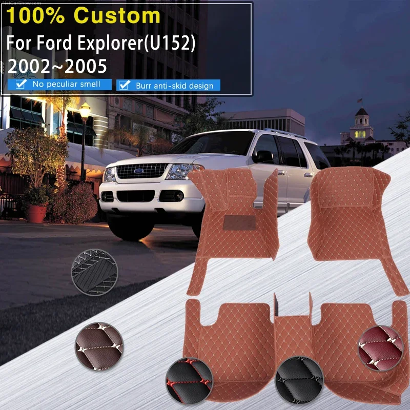 

Качественные автомобильные коврики для Ford Explorer U152 2002 2003 2004 2005, водонепроницаемые защитные накладки, кожаные коврики, покрытия, автомобильные аксессуары