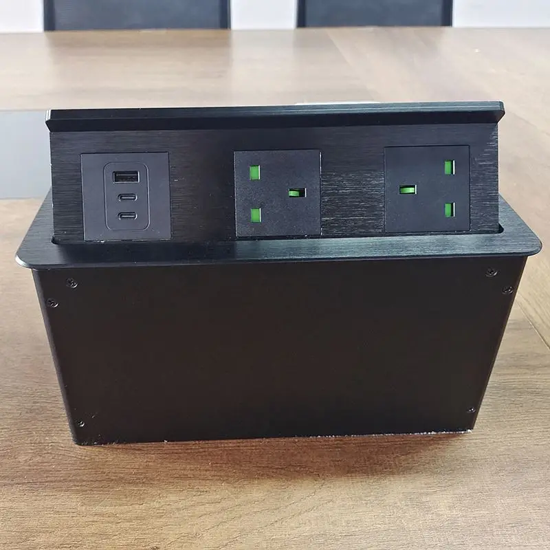 

2025 USB-порты, 65 Вт, гидравлический выдвижной утопленный выдвижной удлинитель, скрытая розетка, соединительная коробка для стола, номинальная 10 А, совместимость с NFC