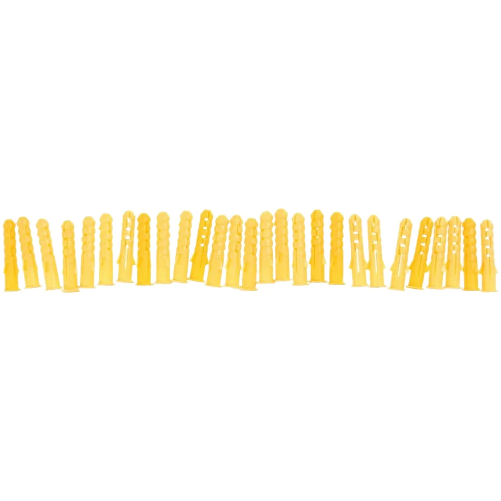 Set of 50 Plastic Expansion Anchors and Screws for m6 for Woodworking Projects Reliable Fastening Solution for Home Repair