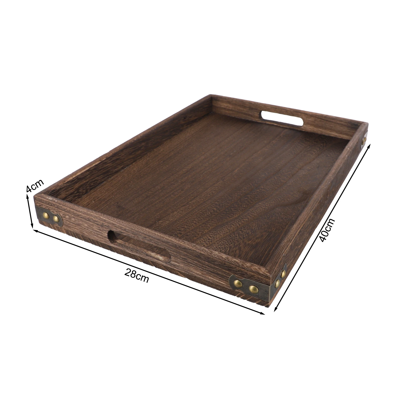 40*28*4cm Solid Wood Serving Tray Serving Tray With Handles Sturdy And Waterproof Powerful Storage Capabilities