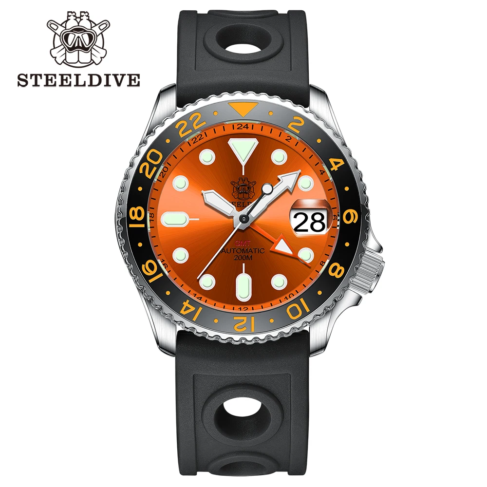 SD1994 STEELDIVE Brand 42MM GMT Mechanical NH34 Movement 200M