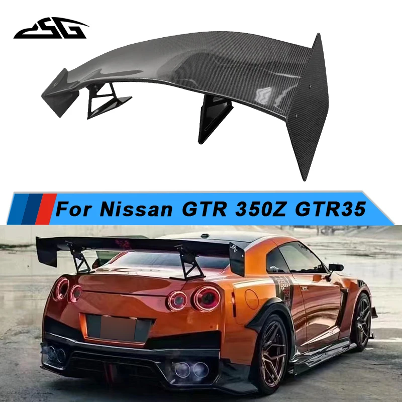 

Rear Tail Trunk Lid Boot Lip Wing Spoiler Diffuser For Nissan GTR 350Z GTR35 Carbon Fiber Racing Rear Wing Spoiler Body Kit