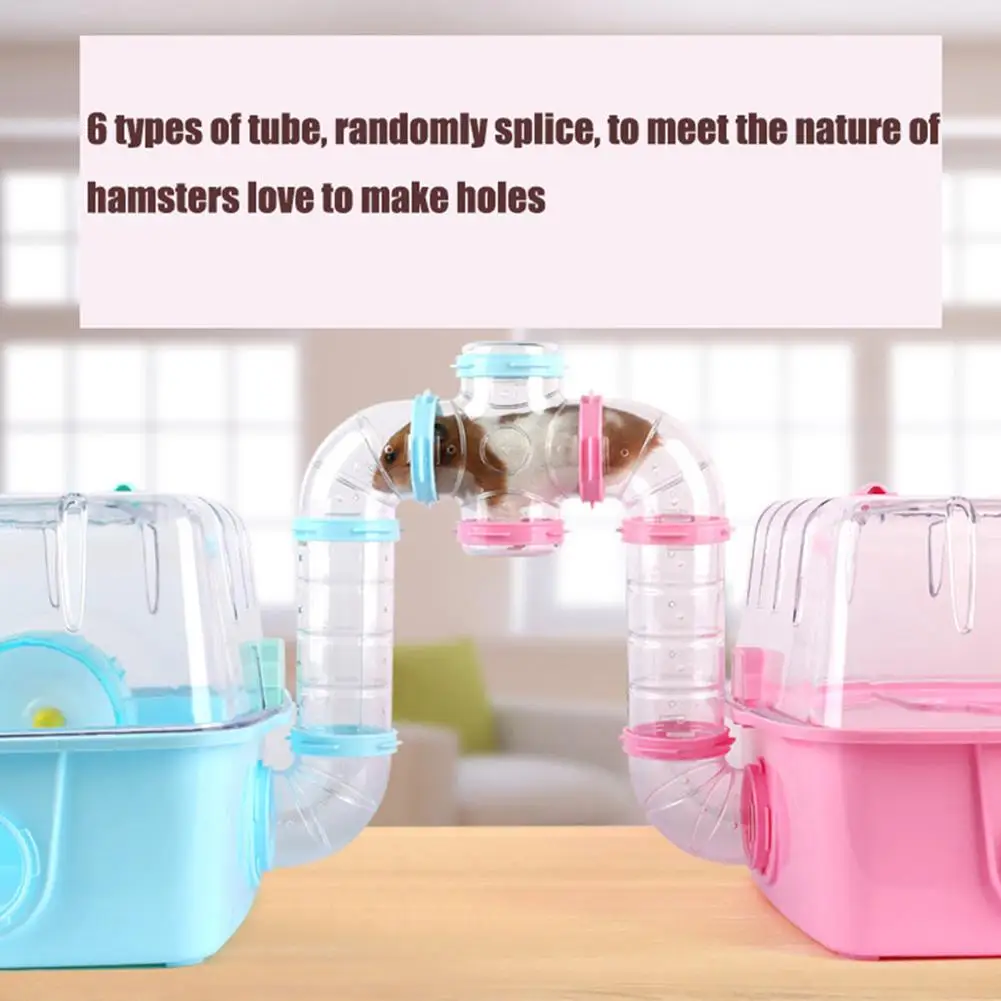 หนูแฮมสเตอร์ท่อเชื่อมต่ออุปกรณ์เสริมภายนอกกรงอุปกรณ์สำหรับการฝึกอบรมเล่นอุโมงค์หลอดของเล่น