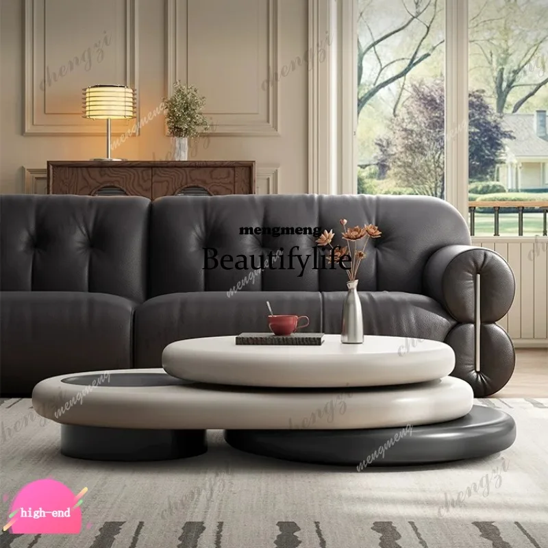 R134 Cobble rotating coffee table living room home simple light luxury high-end feeling surprise quiet small apartment coffee ta