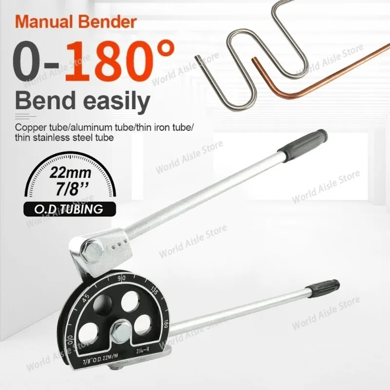 7/8Inch 22mm Pipe Bender Tool|Manual 0-180 Degree Tube Bending Machine for HVAC/Plumbing&Auto Repair |Work with Steel,Alloy Pipe