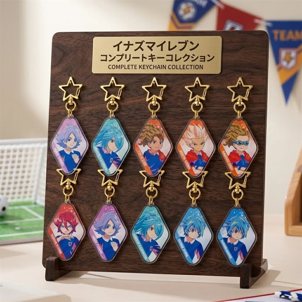 6cm INAZUMA ELEVEN Victory Acrylic Keychain Stand Model Cosplay Charm Characters Ornament Accessories Goods  Collection Gifts