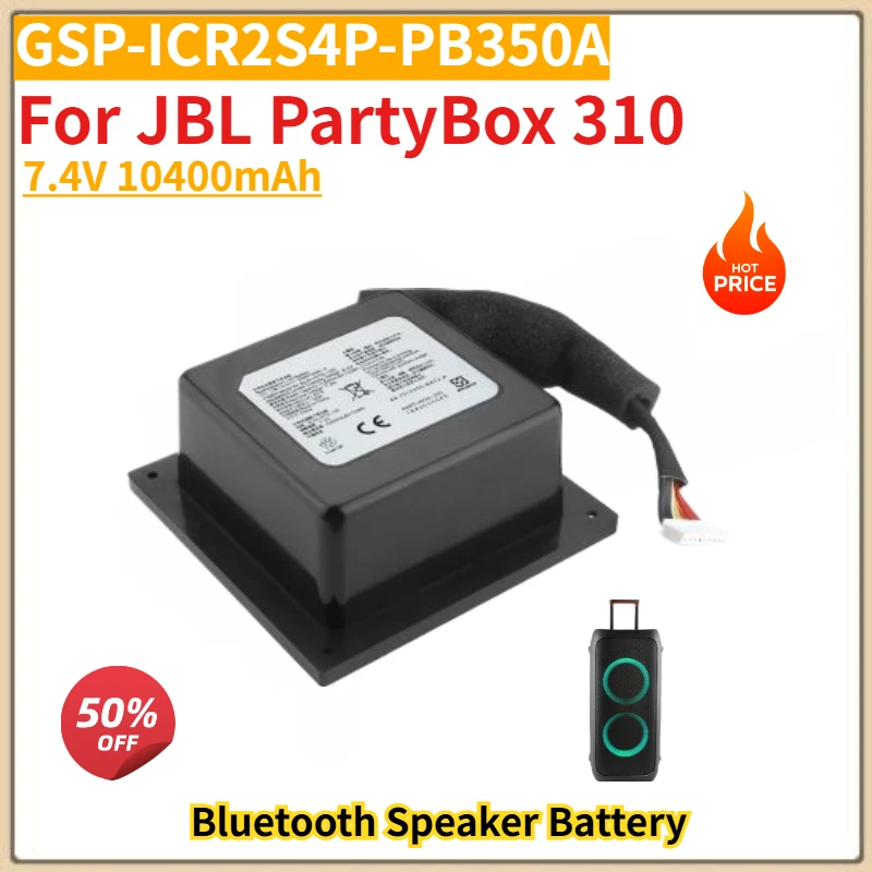 High Quality GSP-ICR2S4P-PB350A Battery 7.4V 10400mAh For JBL PartyBox 310 Wireless Bluetooth Speaker New Replacement Battery
