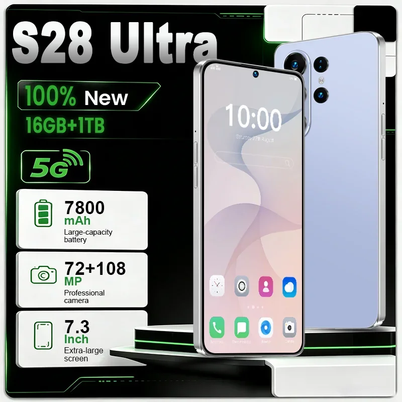 2026 Hot High Quality S28 Ultra Original Intelligent 4G 5G Dual Card Dual Standby System Global Version 7800mAh Battery Arrival