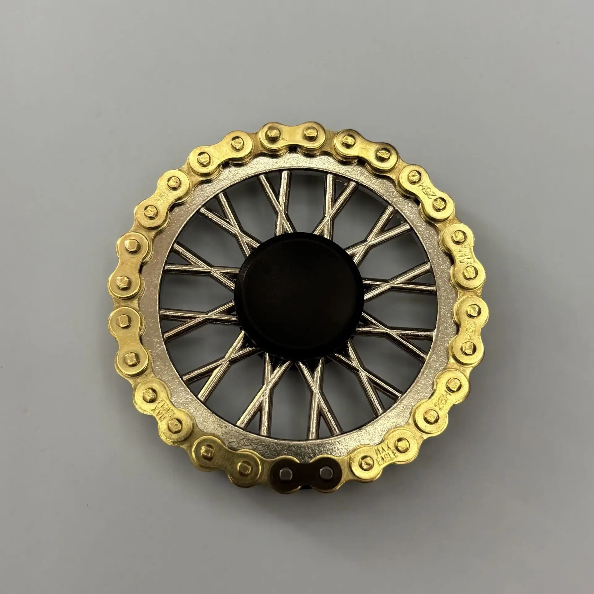 EDC Mechanisches Metallkettenrad Fidget Spinner Getriebekette Stressabbau Spielzeug Fahrradkette Handspinner 3-Minuten Fingerspitzen-Gyro