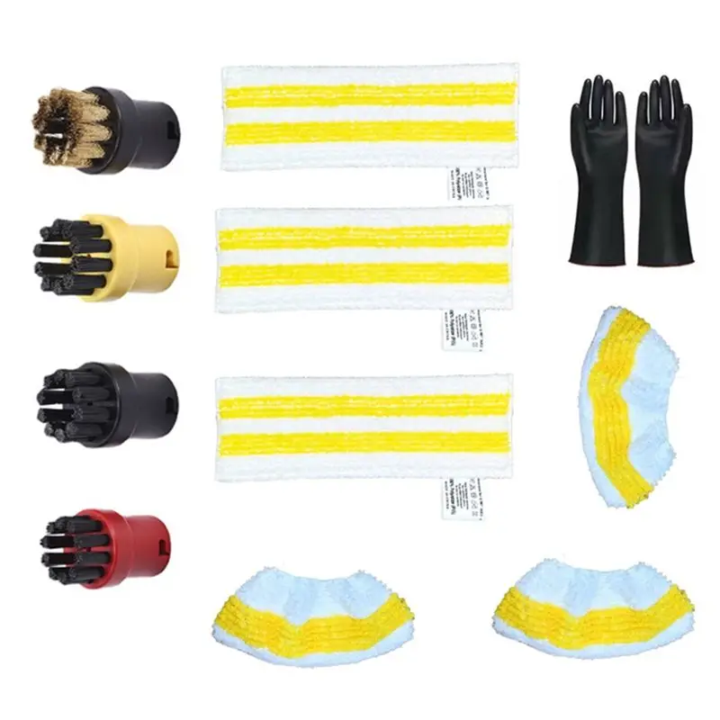 Pour nettoyeur vapeur Karcher SC2 SC3 SC4 SC5 SC7 – Kit de remplacement de buse, brosse, serpillière et chiffon pour éliminer les taches tenaces - AC17