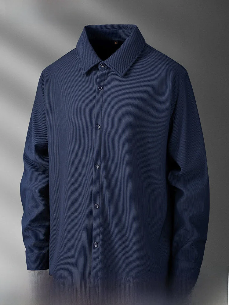 

Autumn 2025 Men's Loose Fit Long Sve Striped irt Youth Casual Sle Anti-Wrinkle Polyester Fiber Briti Faion irt