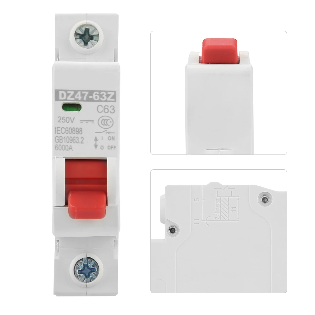 Air Circuit Breaker DC Miniature Circuit Breaker DZ47-63Z-1P 63A DC Miniature Circuit Breaker Leakage Protection Air Switch
