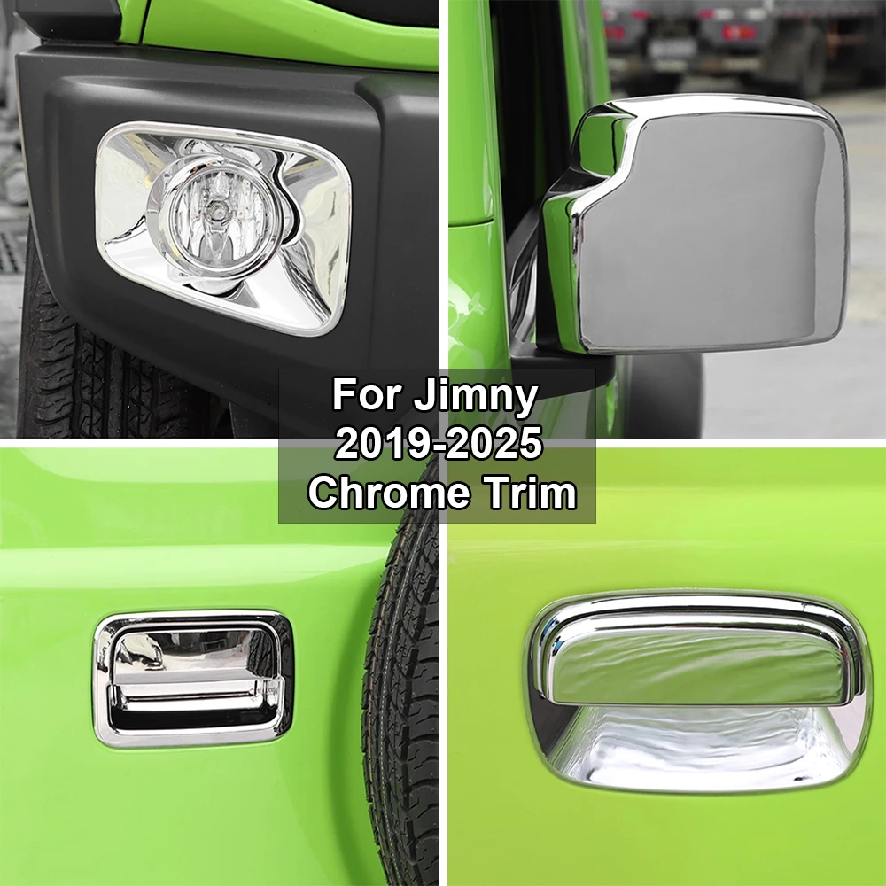 

Аксессуары для Suzuki Jimny 2019-2025 гг., хромированная внешняя дверная панель бампера, молдинг, наклейки на отделку кузова