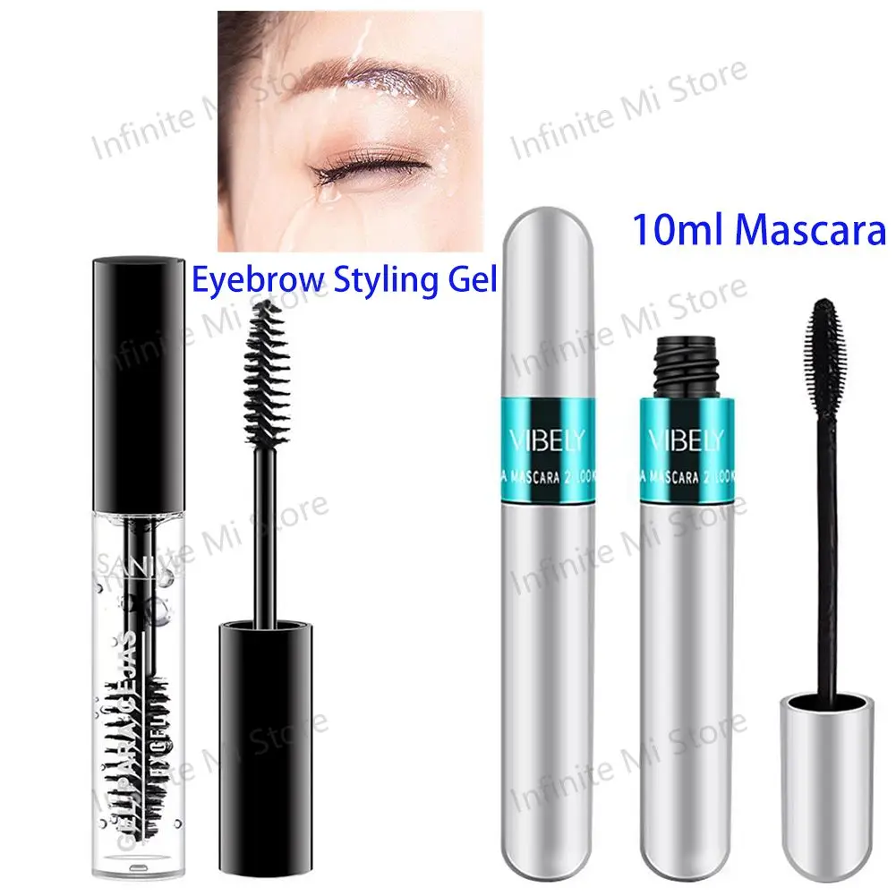 4D Silk Fiber Mascara Waterproof Thickening Long Eyelashes Makeup Cosmetics Eyelash Lash Eyelash Black Mascara