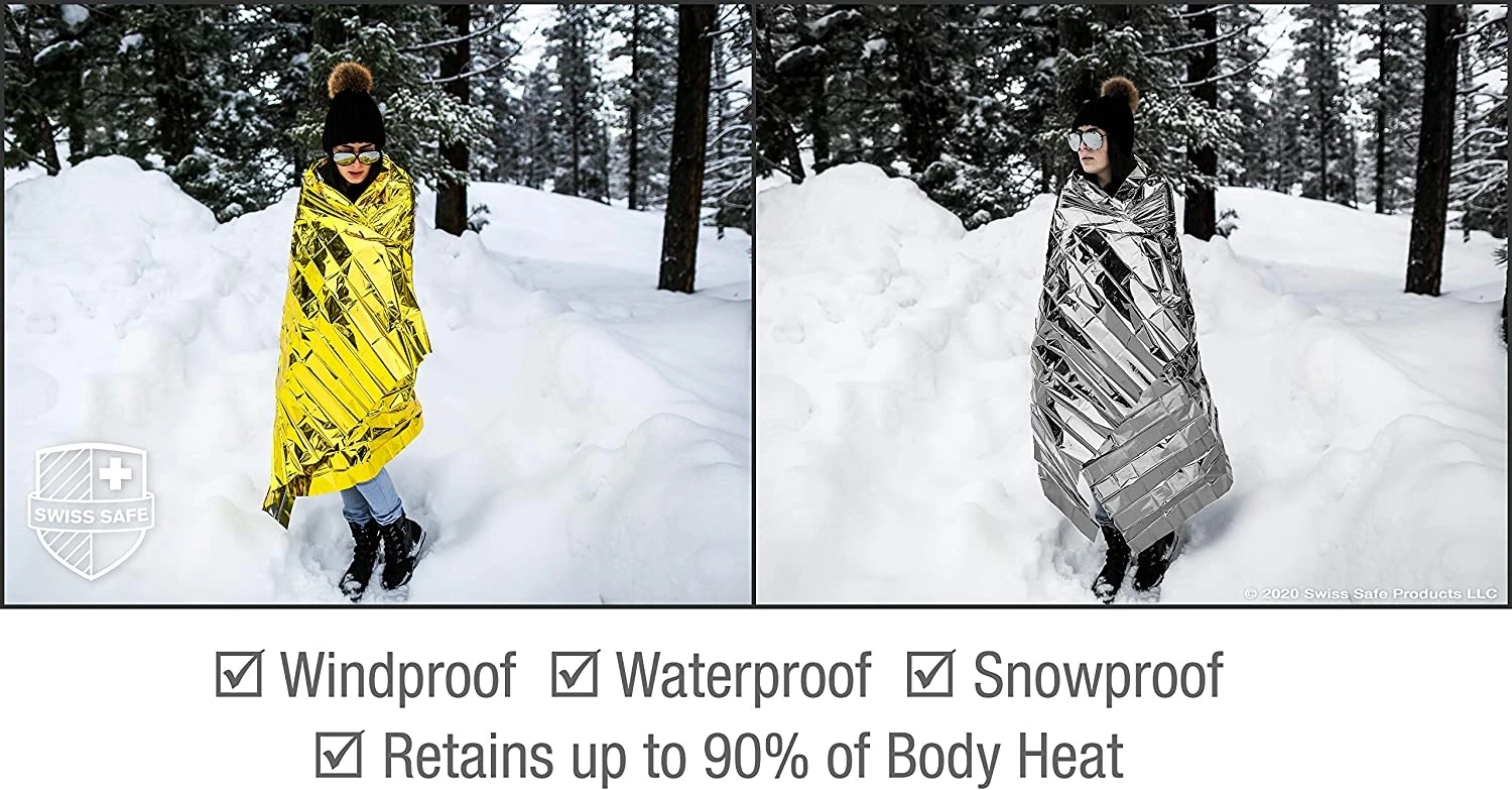 Notfalldecke Outdoor Survive Erste Hilfe Militär Rettungsset Winddichte wasserdichte Folien-Thermodecke für Camping – Detail 11