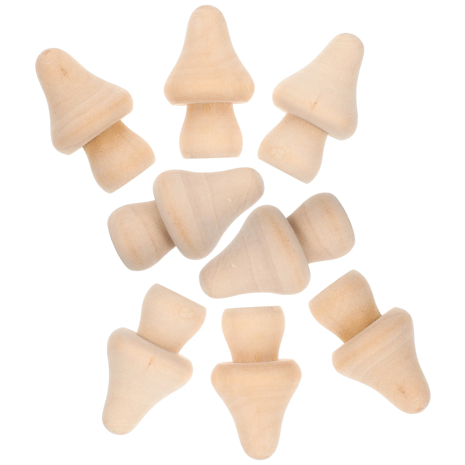 Mini ensemble de modèles de champignons en bois, 10 pièces, ensemble vierge pour bricolage, Graffiti, ornement de bureau, peinture artisanale, modélisation du bois inachevé