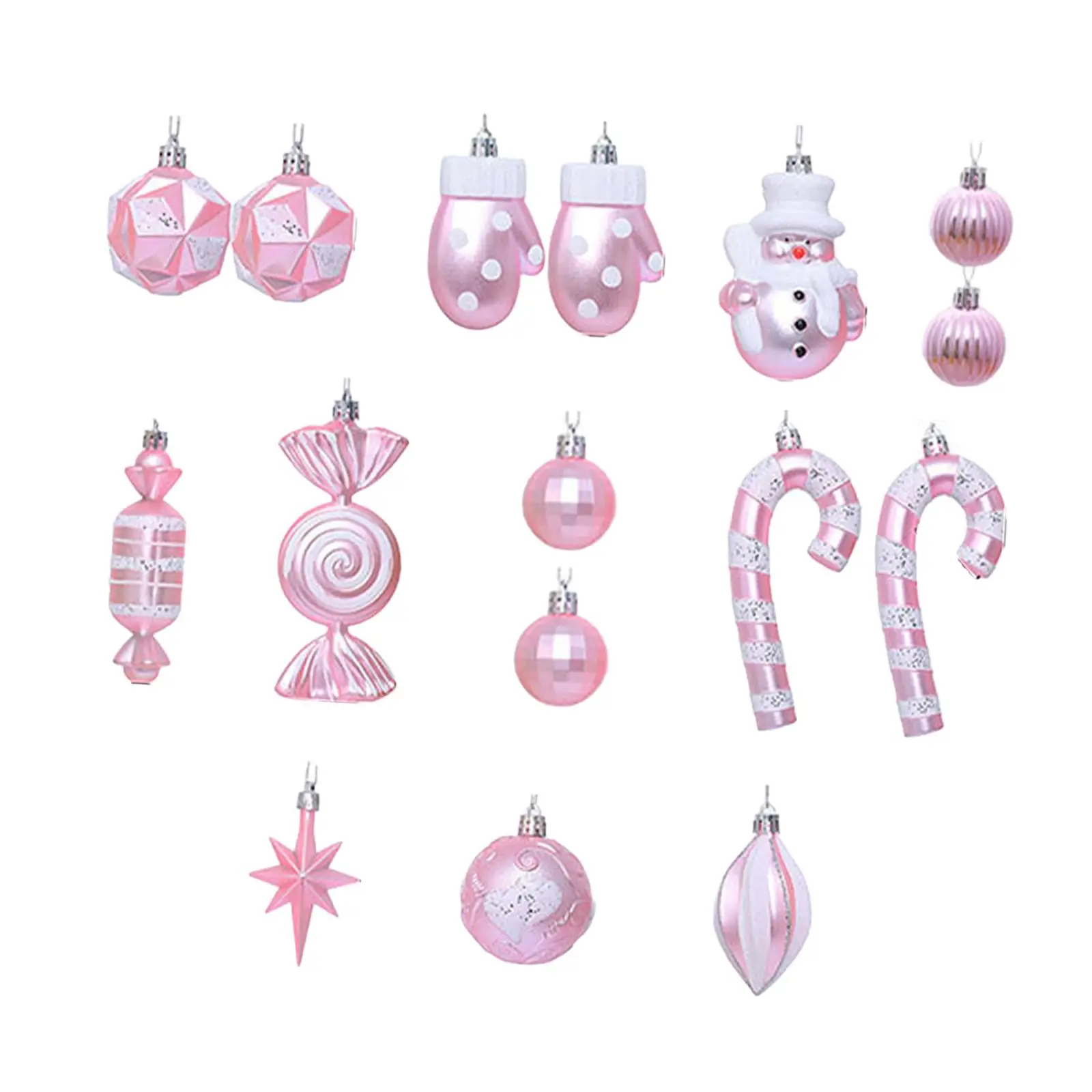 16Pcs Christmas Tree Decoration Mini Decorations Wonderland Wedding Decoration Holiday Party Indoor Outdoor Pink Christmas Balls