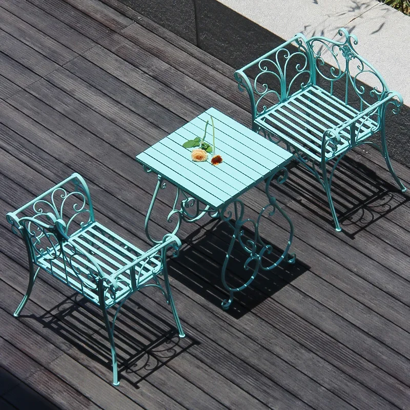 Outdoor European Style Iron Courtyard Leisure Furniture Garden Indoor Balcony Coffee Table Sofa