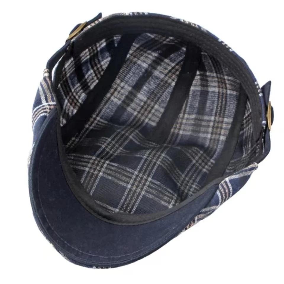 

Beret Cap Men Women Spring Summer Cap Sun Hat Adjustable Ivy Flat Cap Plaid Artist Painter Beret Hat Male Female Berets