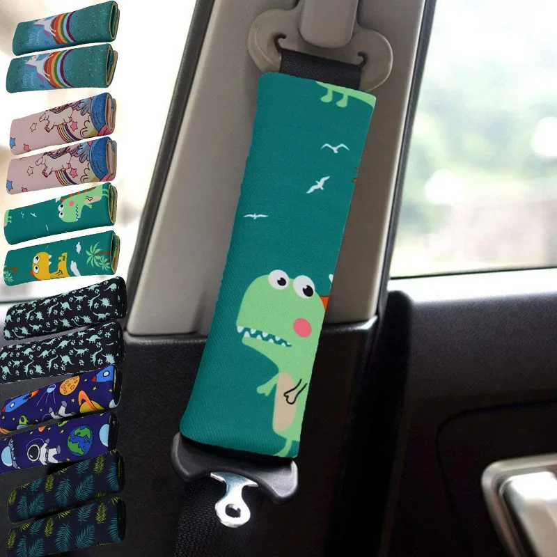 Breathable Mesh Cloth Seat Belt Cover Child Safety Chair Dinosaur Astronaut Shoulder Pad Cartoon Car Seat Belt Cover