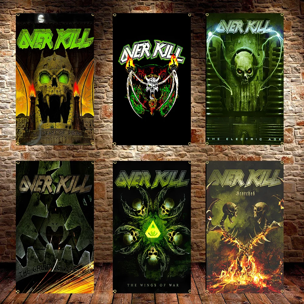 3x5F O-Overkills Heavy Rock Band  Flag applicable to Polyester Printed Home or Outdoor Decoration flag