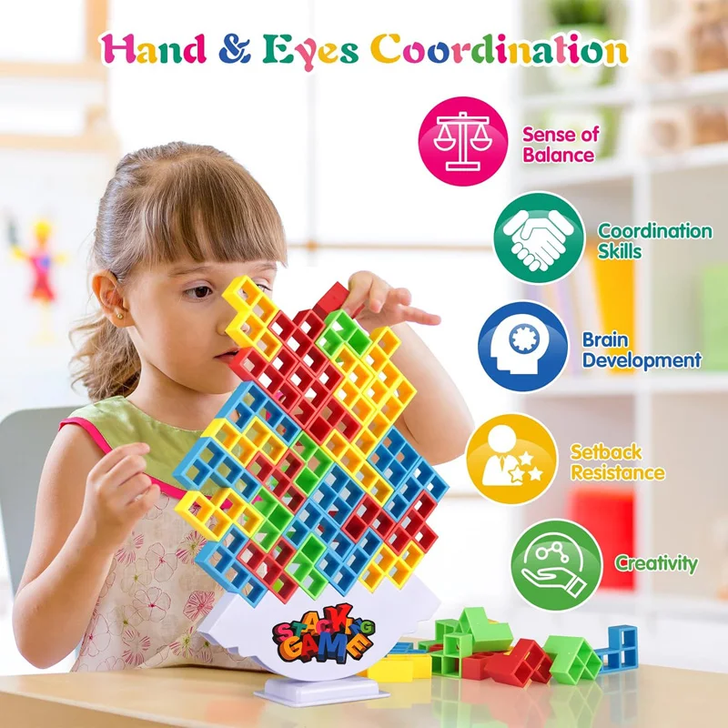 Balance Stacking Board Games Buliding Blocks Adults Kids Tower Block Bricks Toys for Boys Girls Puzzle Toy Family Parties Games