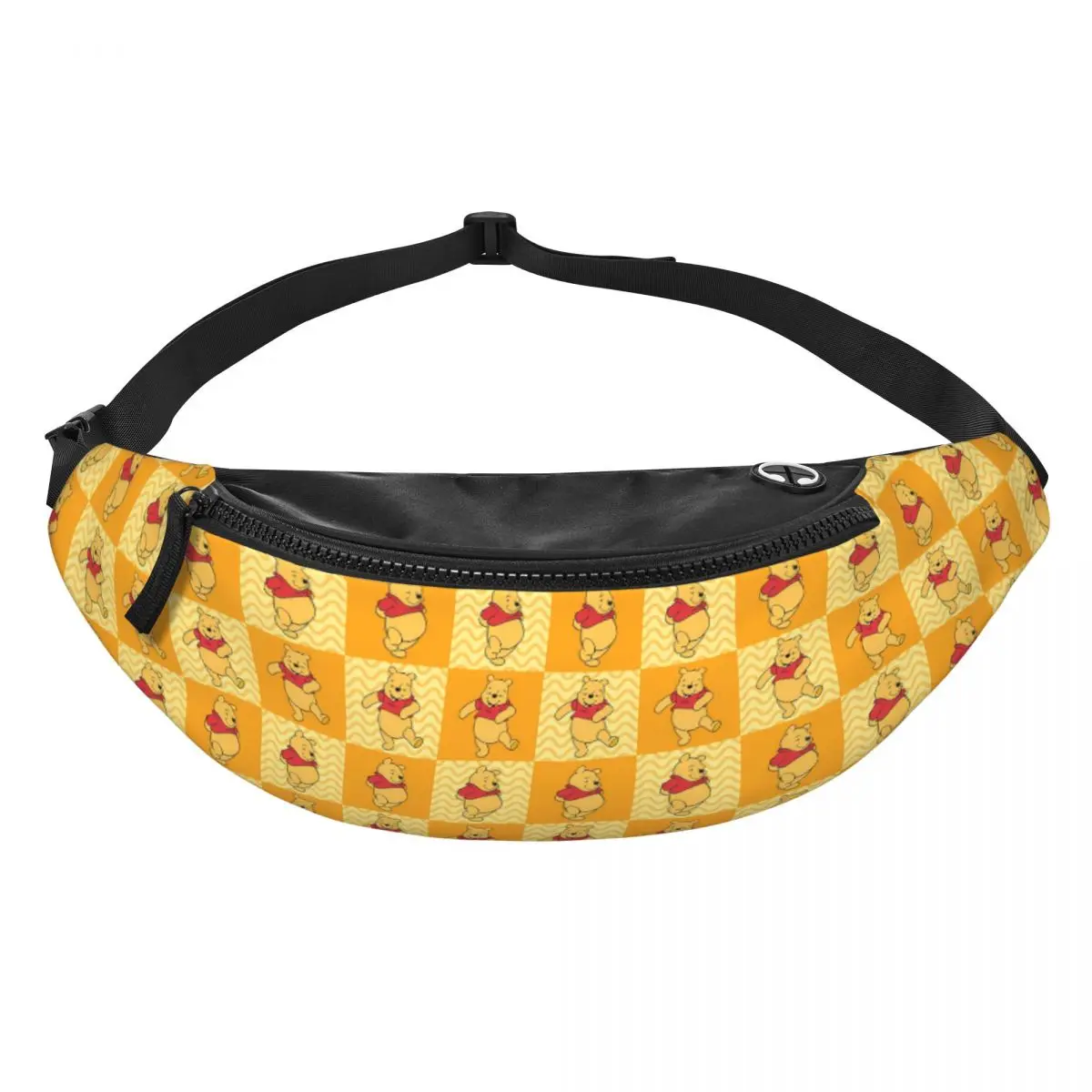 Sac banane personnalisé avec dessins animés Winnie l'ourson pour femmes et hommes, sac de taille à bandoulière pour Camping, vélo, pochette d'argent pour téléphone