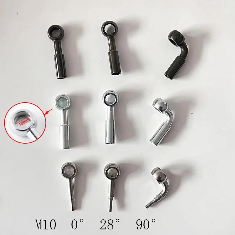 Cars Brake Pipe Hose Fitting Connector Adapter Female Male M10X1 90° Motorcycle Automotive Clutch Oil Pipe Crimping Joint AN3